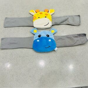 2 Bebon Belly Hugger baby heated tummy wraps~Hippo & Giraffe~1 Gel/1 Bean Insert